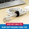 VELCRO Brand ONE-WRAP Cable Ties, Strong Construction Narrow Width 1/4 in x 8 in Pre-Cut Ties, 25ct, Black For Cable, Wire and Cord Management view 3
