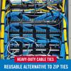 VELCRO Brand ONE-WRAP Cable Ties, Strong Construction Narrow Width 1/4 in x 8 in Pre-Cut Ties, 25ct, Black For Cable, Wire and Cord Management view 4