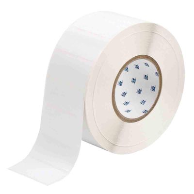 Brady THT-7-483-3 2.75" Width x 1.25" Height, B-483 Ultra Aggressive Polyester, Gloss Finish White Thermal Transfer Printable Label (3000 per Roll)