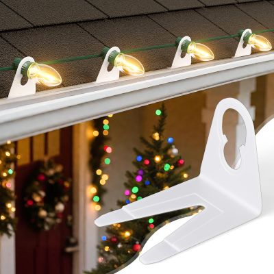 Christmas Light Clips, 100 Pack Gutter Clips for C7 C9 String Lights, White