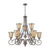 Georgetown 9-Light Chandelier in in Weathered Zinc with Mercury Glass view 1
