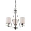 Casual Mission 3-Light Chandelier in in Brushed Nickel with White Lined Glass view 1