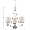 Casual Mission 3-Light Chandelier in in Brushed Nickel with White Lined Glass view 2