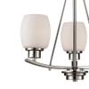 Casual Mission 3-Light Chandelier in in Brushed Nickel with White Lined Glass view 4