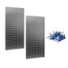 Triton Products Stainless Steel Pegboards - Set of 2 Locboards, Silver Wall Panels for Garage, Home Storage, and Organization, 18" x 36" view 1
