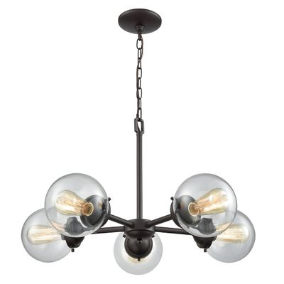 Thomas Lighting Beckett 26 inch Wide 5-Light Chandelier in Oil Rubbed Bronze