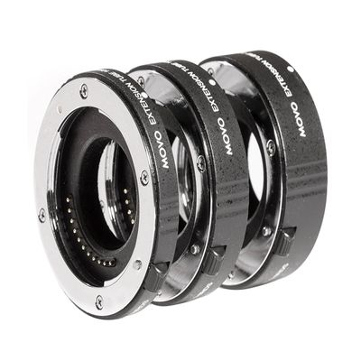 Movo/Kooka MT-CM47 3-Piece AF Chrome Macro Extension Tube Set for Canon EOS M, M2, M3, M5, M6, M10, M100 Mirrorless Cameras with 10mm, 16mm and 21mm Tubes