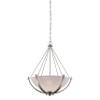 Casual Mission 3-Light Chandelier in in Brushed Nickel with White Lined Glass view 1