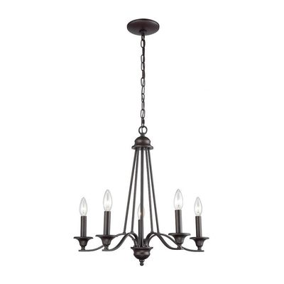 Thomas Lighting Farmington 21 inch Wide 5-Light Chandelier in Oil Rubbed Bronze