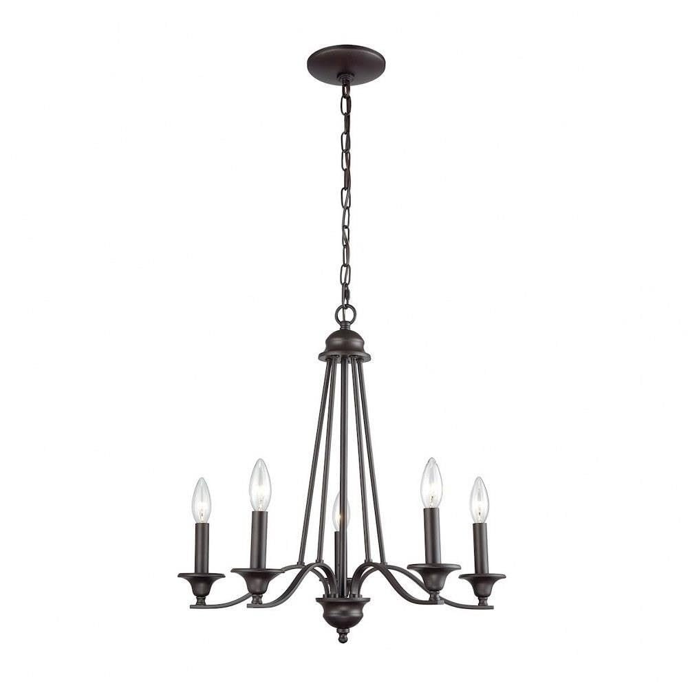 Thomas Lighting Farmington 21 inch Wide 5-Light Chandelier in Oil Rubbed Bronze