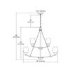Casual Mission 9-Light Chandelier in in Brushed Nickel with White Lined Glass view 3
