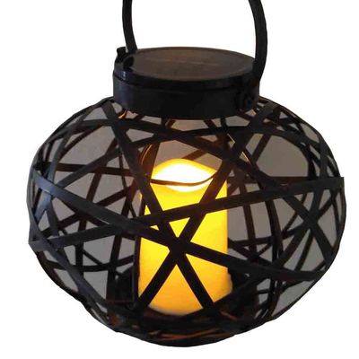 Garden Sunlight Metal Rattan Oval Solar Lantern Illuminate LED Candle Light Garden Decoration Home Patio Deck Lawn Yard Dcor