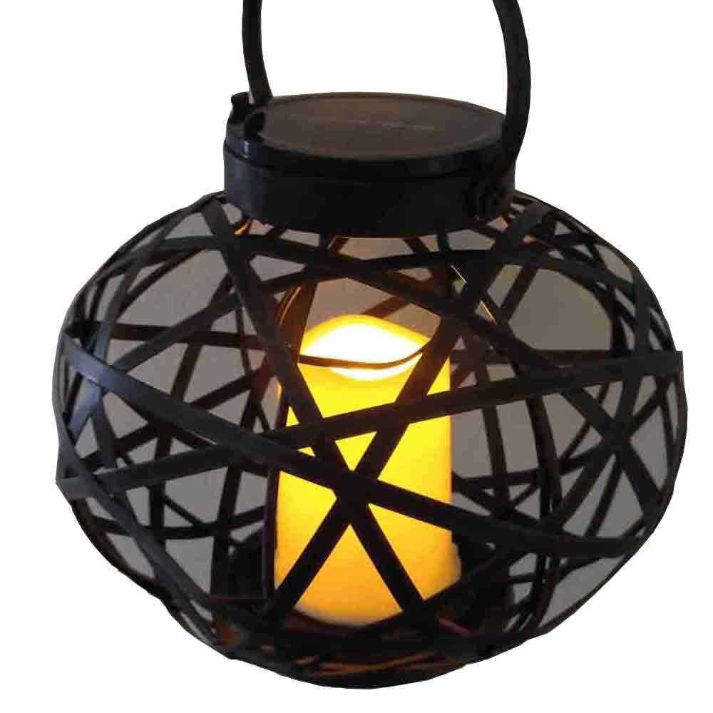 Garden Sunlight Metal Rattan Oval Solar Lantern Illuminate LED Candle Light Garden Decoration Home Patio Deck Lawn Yard Dcor