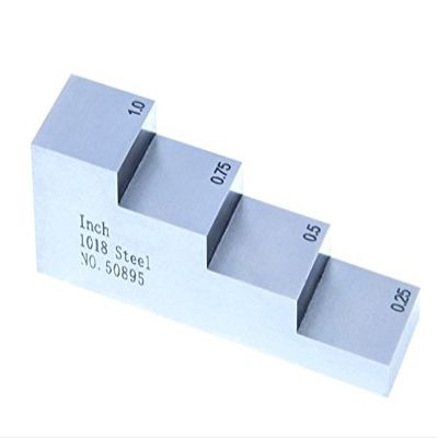 4 Step Ultrasonic Calibration Test Blocks, 1018 Steel - 0.25inch, 0.5inch, 0.75inch, 1.0inch