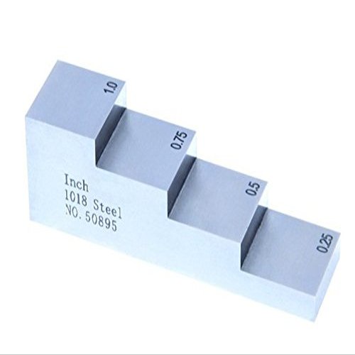 4 Step Ultrasonic Calibration Test Blocks, 1018 Steel - 0.25inch, 0.5inch, 0.75inch, 1.0inch
