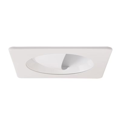 ELCO Lighting EL2445W 4" Square Adjustable Wall Wash Reflector Trim 25 Tilt, Compatible with MR16 GU5.3/GU10/PSA37 Lamps, Durable Powder-Coated Finish