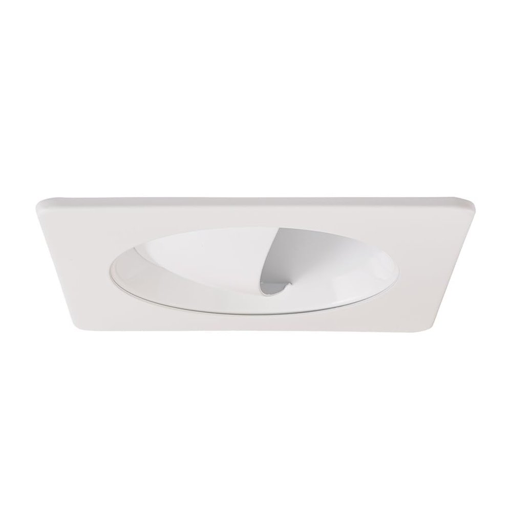 ELCO Lighting EL2445W 4" Square Adjustable Wall Wash Reflector Trim 25 Tilt, Compatible with MR16 GU5.3/GU10/PSA37 Lamps, Durable Powder-Coated Finish