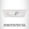 ELCO Lighting EL2445W 4" Square Adjustable Wall Wash Reflector Trim 25 Tilt, Compatible with MR16 GU5.3/GU10/PSA37 Lamps, Durable Powder-Coated Finish view 4