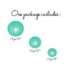 Quasimoon PaperLanternStore.com Round Paper Lanterns 12pcs Assorted Combo Party Pack - (12/10/8 Inch) Even Ribbing, Water Blue view 4