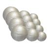 Quasimoon PaperLanternStore.com Round Paper Lanterns 12pcs Assorted Combo Party Pack - (12/10/8 Inch) Even Ribbing, Silver view 1