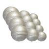 Quasimoon PaperLanternStore.com Round Paper Lanterns 12pcs Assorted Combo Party Pack - (12/10/8 Inch) Even Ribbing, Silver view 3