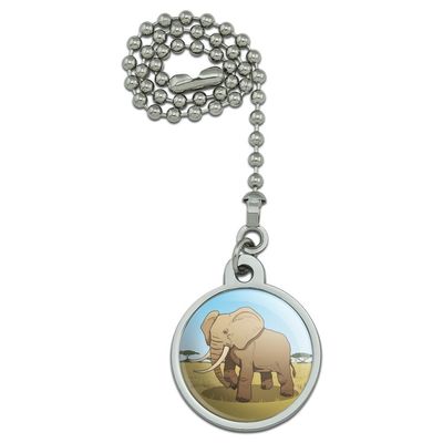 GRAPHICS & MORE African Elephant Ceiling Fan and Light Pull Chain