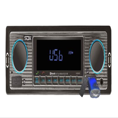 SDX Audio Bluetooth Radio Receiver, MP3 Player with USB Charger, MP3/USB, Aux-in, Built-in Microphone Hands-free, Multi Color Illumination Digital LCD Display Panel, Car Stereo Receiver with Bluetooth