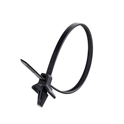 Secure 8 Inch UV Black Winged Push Mount Cable Ties for Cable Management & Organization  Durable, Easy Install for Home & Office  100 Pack
