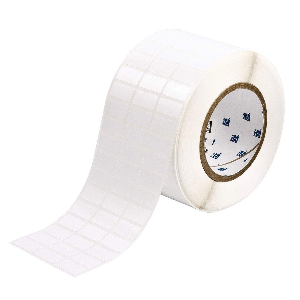 Brady THT-5-484-10 1" Width x 0.5" Height, B-484 Permanent Polyester, Gloss Finish White Thermal Transfer Printable Label (10000 per Roll)