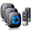 Wireless Doorbell, PHYSEN Classroom Door bell Chimes with Mute Mode - 58 Ringtones&5 Volume Levels Operating at 1300-ft Range LED Strobe, 2 Transmitters+3 Receivers Waterproof Doorbell Kit for Home view 1