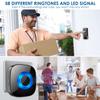 Wireless Doorbell, PHYSEN Classroom Door bell Chimes with Mute Mode - 58 Ringtones&5 Volume Levels Operating at 1300-ft Range LED Strobe, 2 Transmitters+3 Receivers Waterproof Doorbell Kit for Home view 4