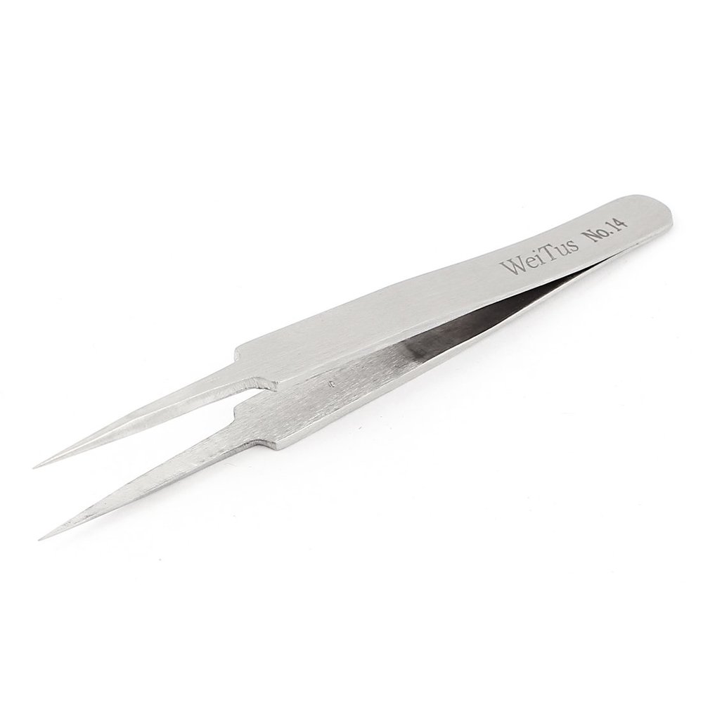uxcell Stainless Steel Anti Static Needle Tip Straight Tweezer