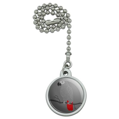 GRAPHICS & MORE African Grey Parrot Bird Pet Ceiling Fan and Light Pull Chain