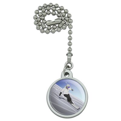 GRAPHICS & MORE Skiing Down Mountain Skier Snow Skis Ceiling Fan and Light Pull Chain