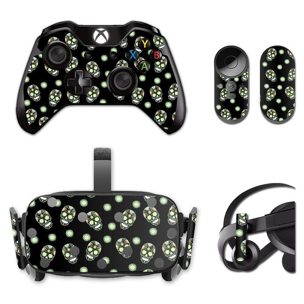 MightySkins Skin Compatible with Oculus Rift CV1 Nighttime Skulls | Protective, Durable, and Unique Vinyl Decal wrap Cover | Easy to Apply, Remove, and Change Styles | Made in The USA