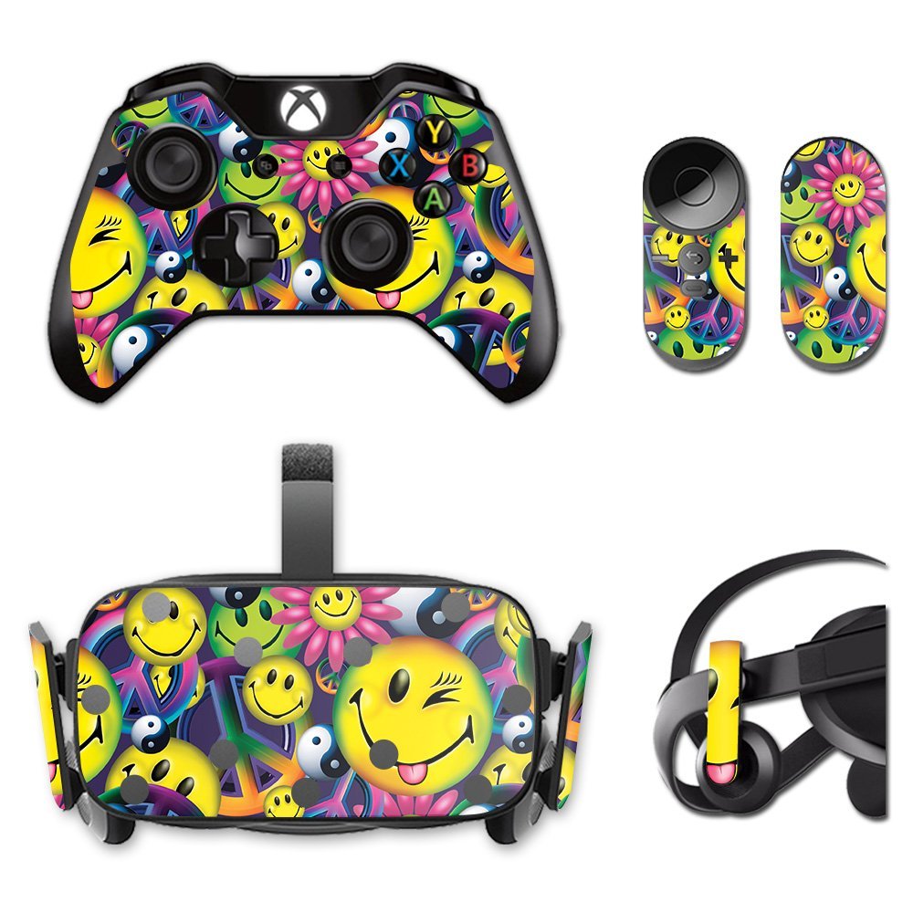 MightySkins Skin Compatible with Oculus Rift CV1 Peace Smile | Protective, Durable, and Unique Vinyl Decal wrap Cover | Easy to Apply, Remove, and Change Styles | Made in The USA