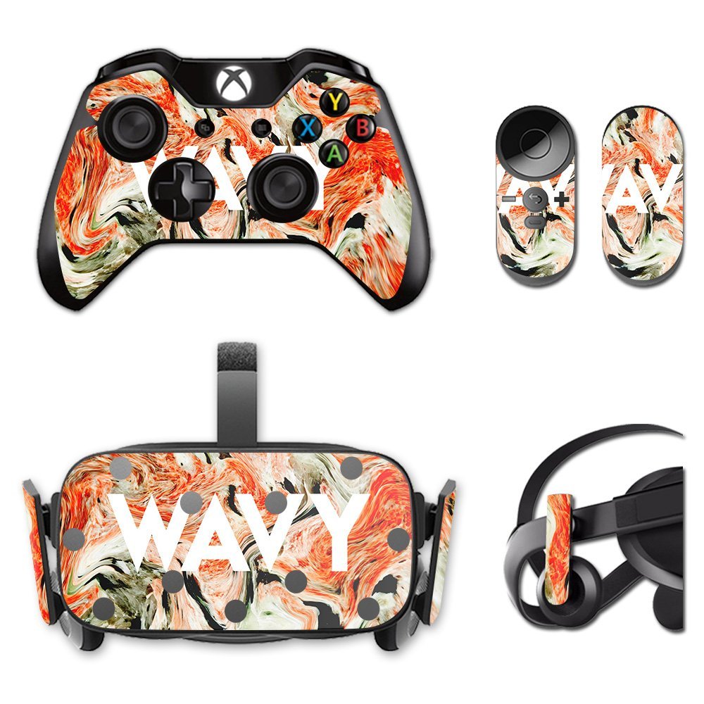 MightySkins Skin Compatible with Oculus Rift CV1 Wavy | Protective, Durable, and Unique Vinyl Decal wrap Cover | Easy to Apply, Remove, and Change Styles | Made in The USA