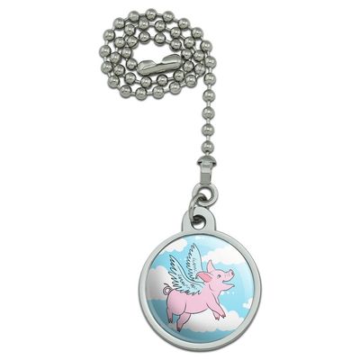 GRAPHICS & MORE Flying Pig in The Clouds Ceiling Fan and Light Pull Chain