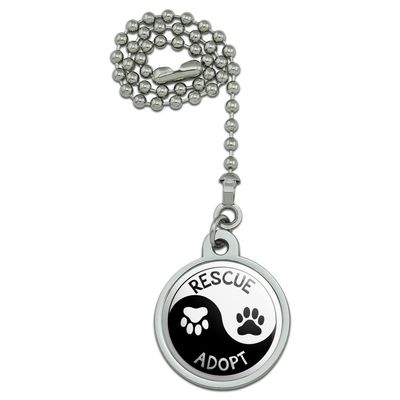 GRAPHICS & MORE Rescue Adopt Yin Yang Paw Prints Dogs Cats Ceiling Fan and Light Pull Chain