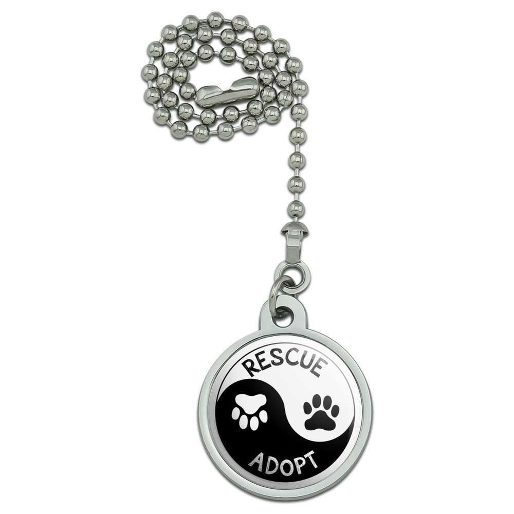 GRAPHICS & MORE Rescue Adopt Yin Yang Paw Prints Dogs Cats Ceiling Fan and Light Pull Chain