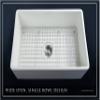 FSW1001 LUXURY 30-INCH SOLID FIRECLAY FARMHOUSE SINK IN WHITE, STAINLESS STEEL ACCS, FLAT FRONT view 2