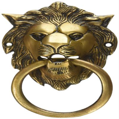 Aakrati Lion Face Door Knocker Brown