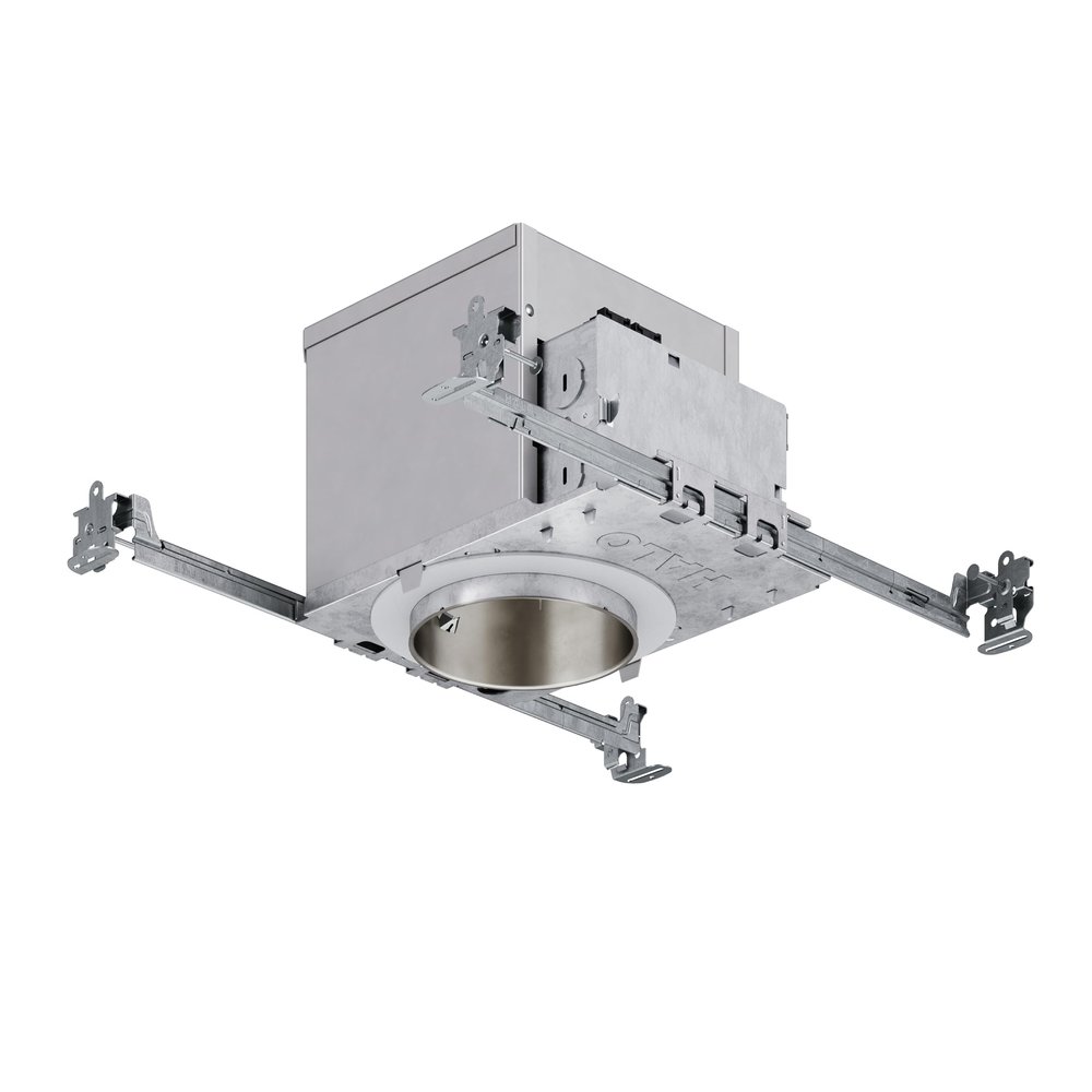 HALO 4-Inch Recessed Lighting Housing, IC-Rated Air-Tite New Construction Can Light, E26 Traditional Socket for Incandescent or LED Retrofit, Got Nail! Bar Hangers, Kitchen & Bath Ceiling - H99ICAT