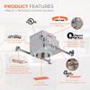HALO 4-Inch Recessed Lighting Housing, IC-Rated Air-Tite New Construction Can Light, E26 Traditional Socket for Incandescent or LED Retrofit, Got Nail! Bar Hangers, Kitchen & Bath Ceiling - H99ICAT view 3