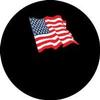 Dish Cover for Round or Elliptical Dish - USA Flag on Black - The Dish Hoodie view 3