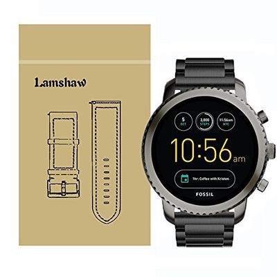 Lamshaw Smartwatch Band for Fossil Q Explorist, Stainless Steel Metal Replacement Straps for Fossil Q EXPLORIST Gen 3 / Q EXPLORIST HR Gen 4 (Black)