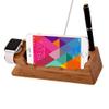 MOOZO Bamboo Wood Desktop Charging Dock Station Charger Holder Cradle Stand Compatible iPhone 16 15 14 13 12 11 Pro Max Apple Watch 2 3 4 / iWatch Samsung Galaxy S8 S7 S6 Edge Plus LG HTC Smartphones view 3