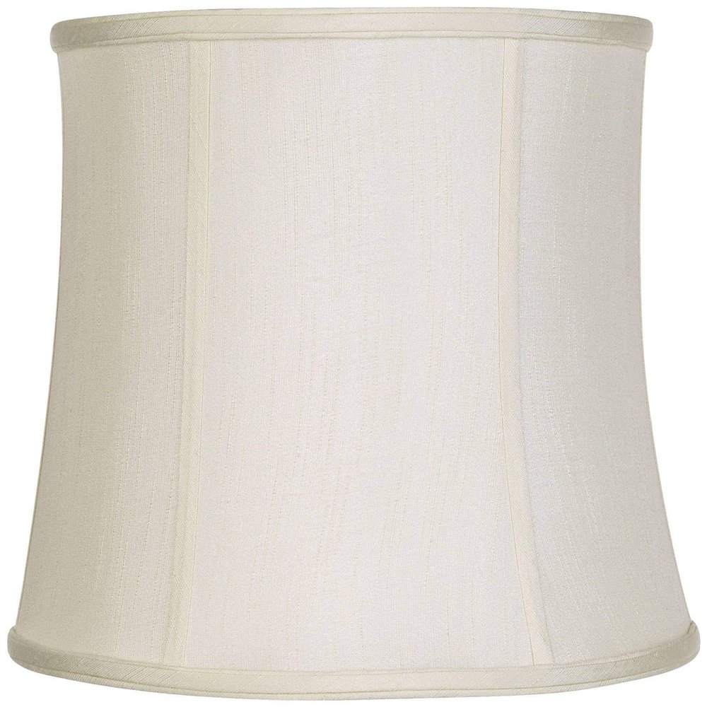 Imperial Shade Creme Classic Large Drum Lamp Shade 14" Top x 16" Bottom x 12" High (Spider) Replacement with Harp and Finial