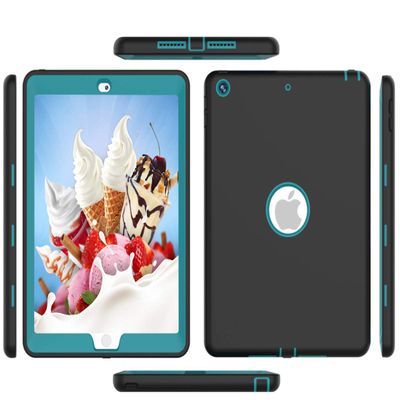 Case for ipad 4th 3rd 2nd Generation 9.7 inch (11Years ago Old Model) A1458 A1430 A 1416 High-Impact Shock Absorbent Silicone Hard Plastic Dual Layer Protective case Cover Black Blue