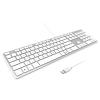 B.FRIENDIT Wired USB Keyboard, Comfortable Quiet Chocolate Keys, Durable Ultra-Slim Computer Keyboard Wired(QWERTY) for PC, Windows 11/10/8/7/XP/Vista KB1430 (Silver, Wired Keyboard for Windows) view 1
